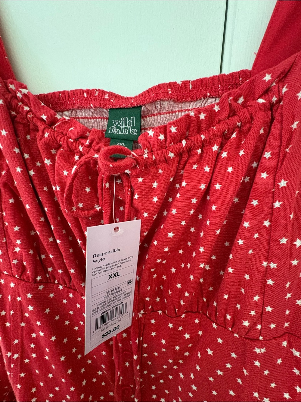 NWT size XXL Red and White Star Dot Sundress from Wild Fable - Picture 4 of 4